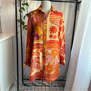 FARM Rio Forest Mixed Scarves Chemise Cover Up